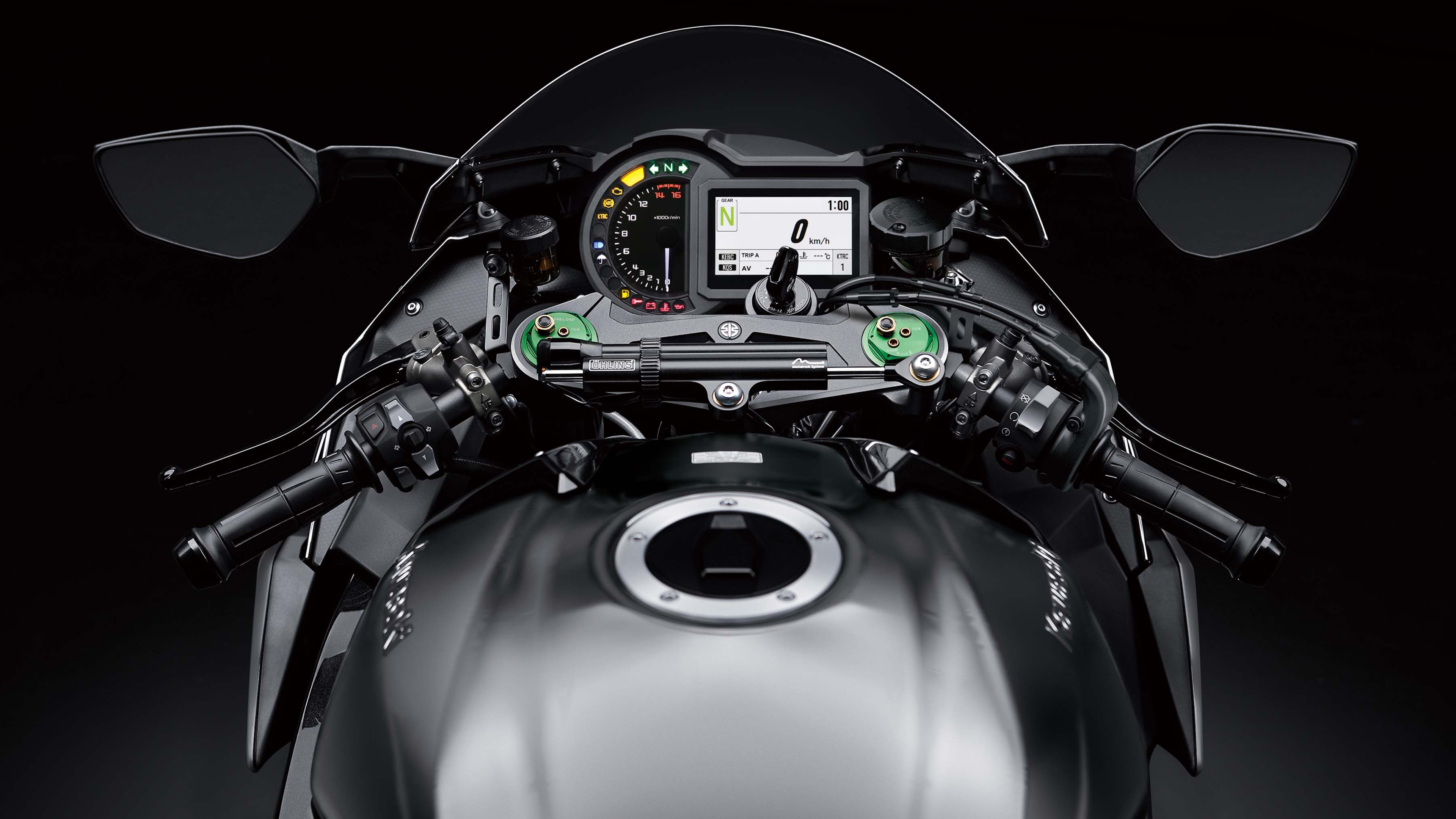 2019 Kawasaki Ninja H2 Instrument Console 4k Hd Wallpapers - Kawasaki H2 Carbon 2019 , HD Wallpaper & Backgrounds