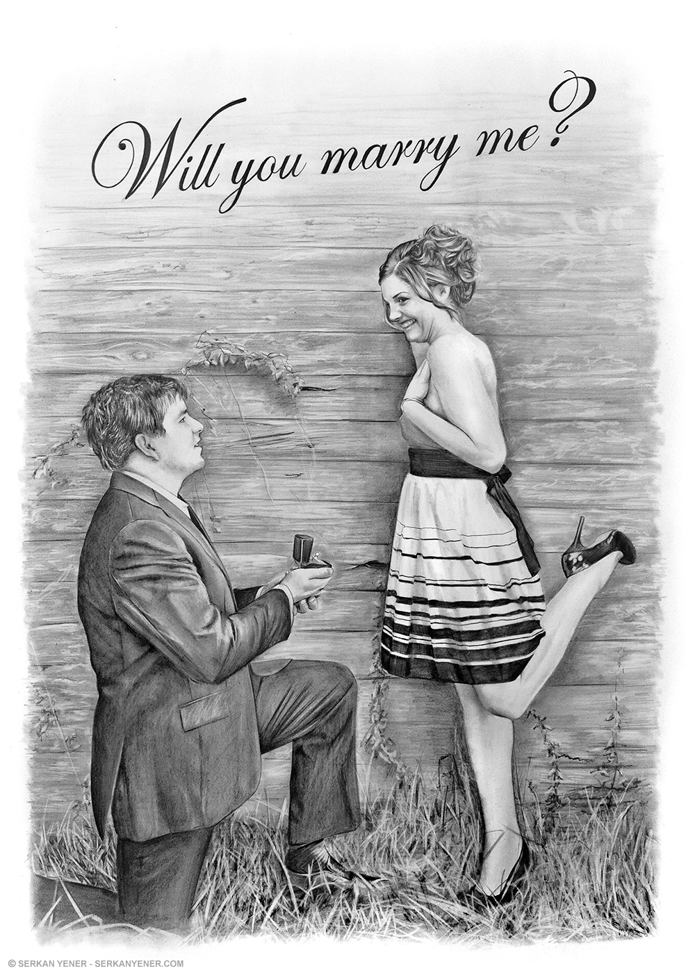 Boy Propose A Girl Sketch Images Pencil Sketch Of Boy - Pencil Sketch Of A Boy Proposing A Girl , HD Wallpaper & Backgrounds