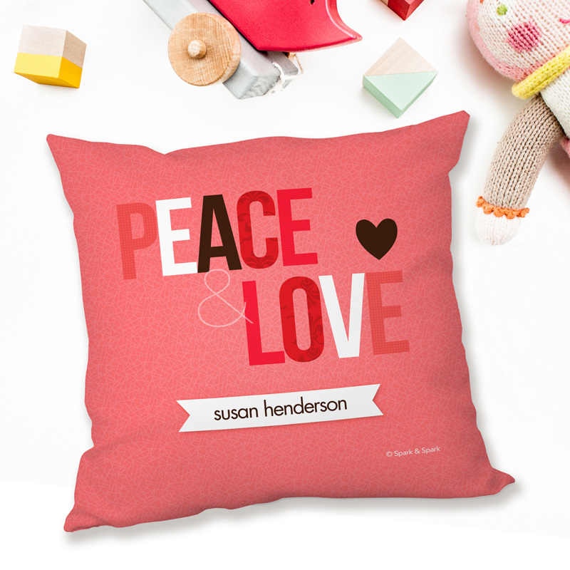 Peace And Love Message Pillow Cases By Spark & Spark - Pillow , HD Wallpaper & Backgrounds