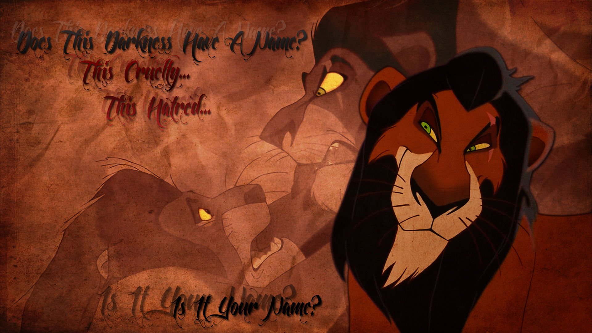 Does This Darkness Have A Name - Scar Lion King , HD Wallpaper & Backgrounds