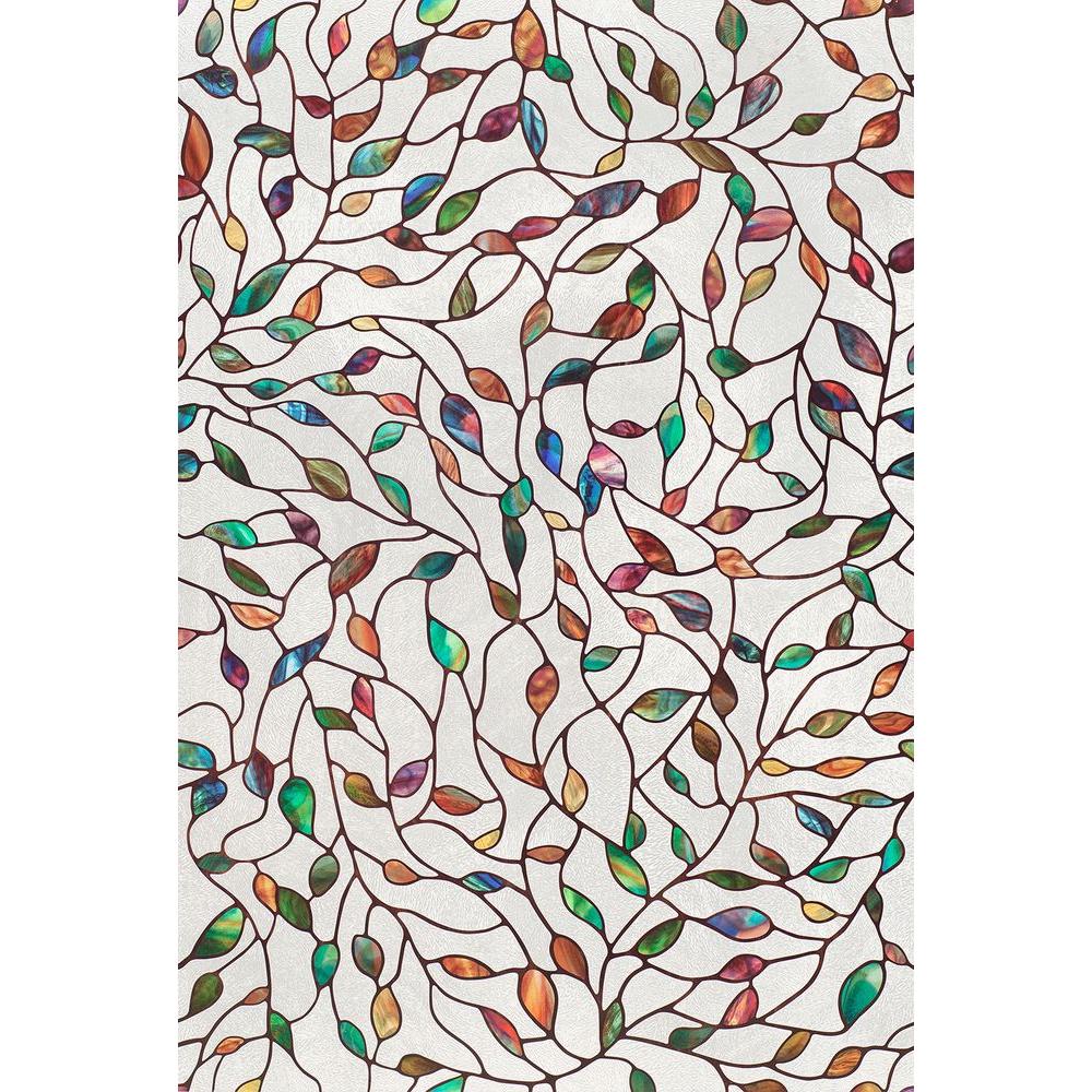 New Leaf Decorative Window Film - Stained Glass Privacy Film For Windows , HD Wallpaper & Backgrounds