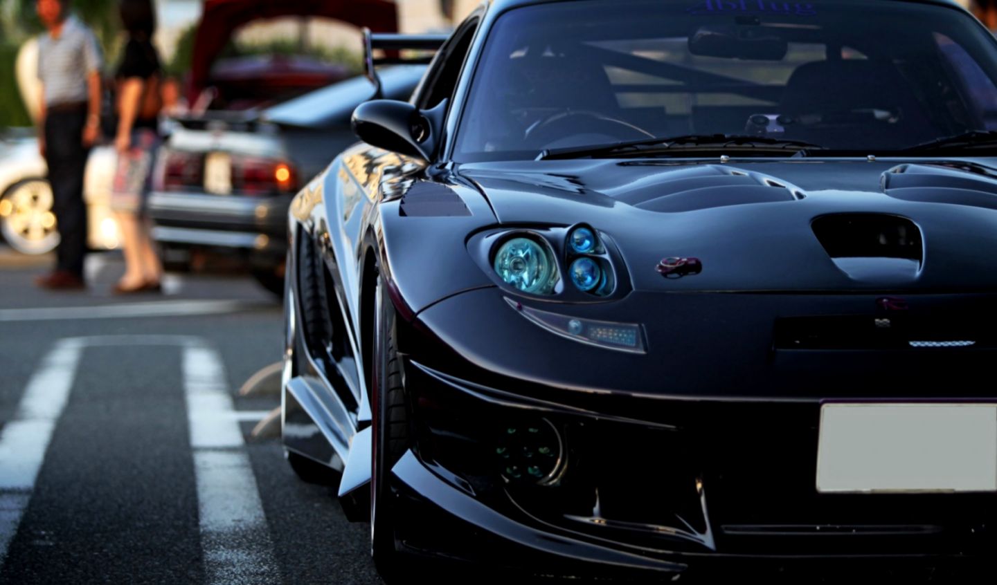 View Original Size - Mazda Rx7 Black Tuning , HD Wallpaper & Backgrounds