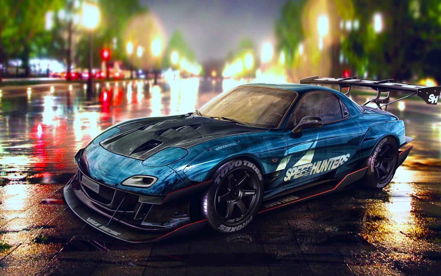 Mazda Rx7 Blue Car Wallpaper - Mazda Rx7 Wallpaper Hd , HD Wallpaper & Backgrounds