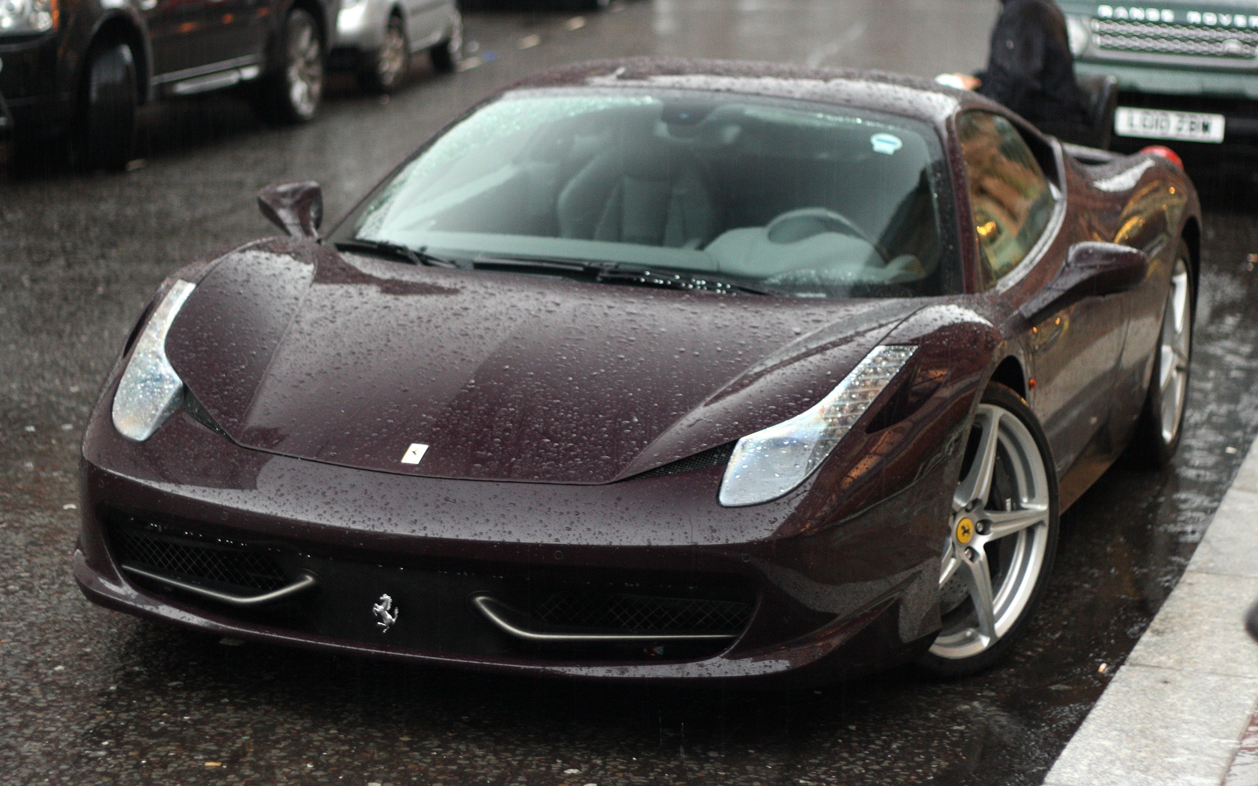 Rainy 458 Italia Wallpaper - Ferrari 458 Italia Purple , HD Wallpaper & Backgrounds