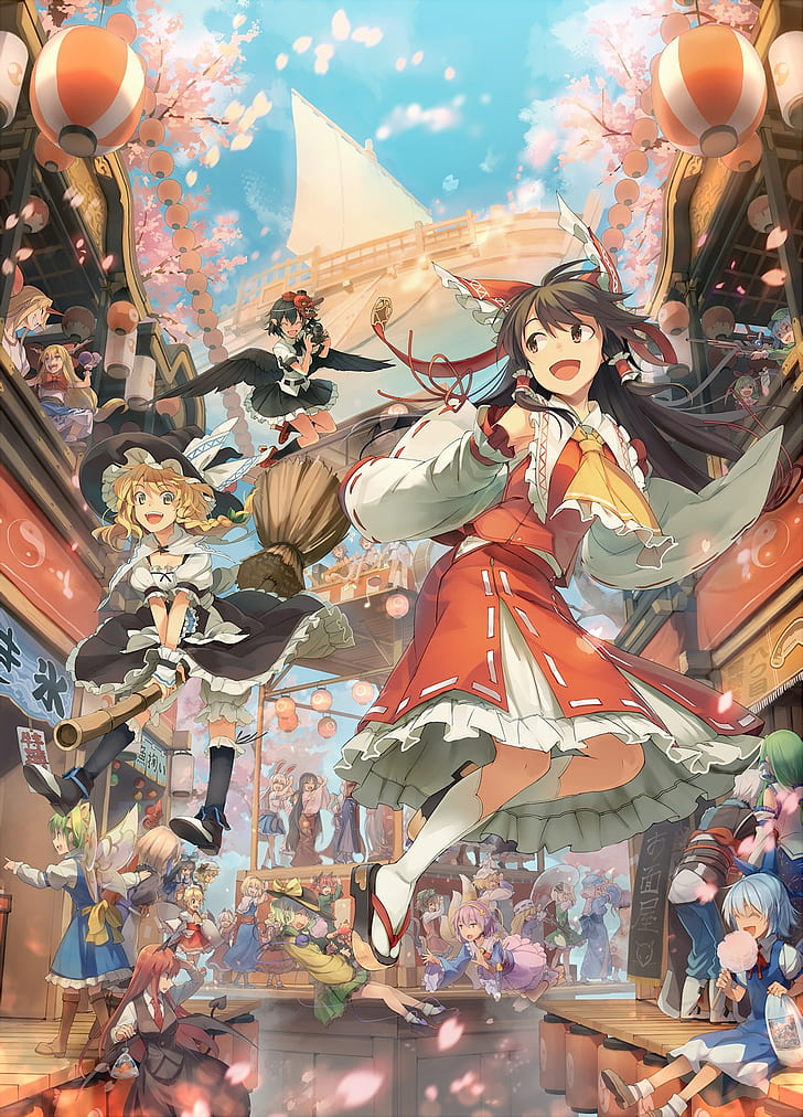 Reisen Udongein Inaba, Hoshiguma Yuugi, Anime Girls, - 동방 폰 배경 화면 , HD Wallpaper & Backgrounds