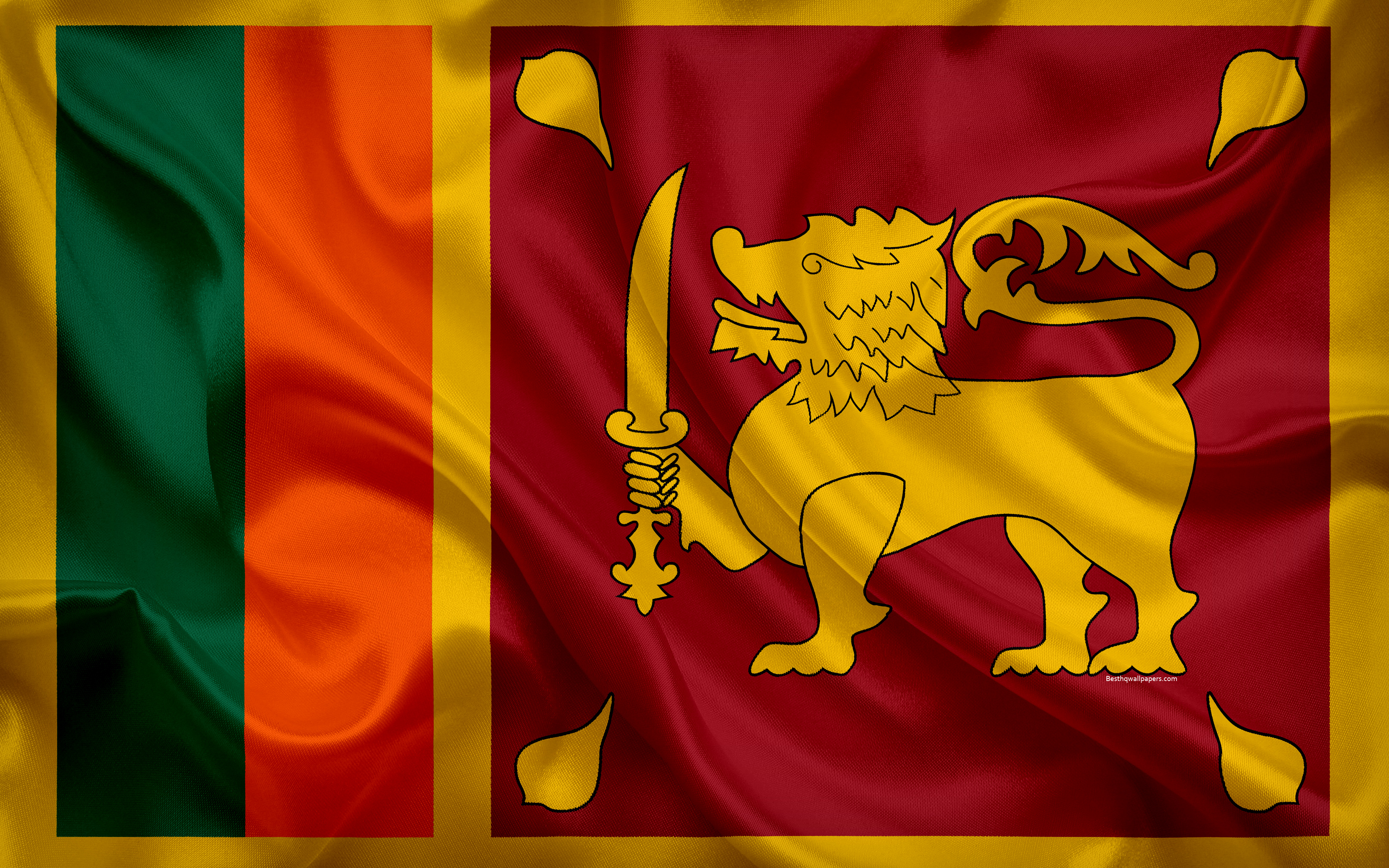 Flag Of Sri Lanka, 4k, Silk Flag, National Symbol, - Sri Lankan ...