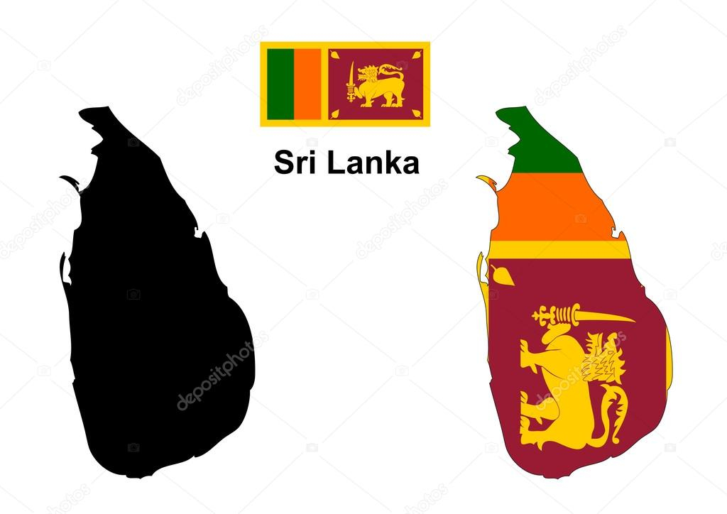Vacker Sri Lanka Karta Och Flaggan Vektor, Sri Lanka - Sri Lanka Map Vector , HD Wallpaper & Backgrounds