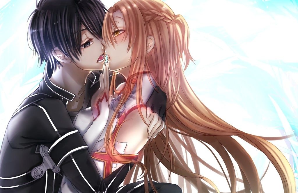 Anime Kiss Wallpapers-9z3755m - Anime Wallpaper Couple Kiss , HD Wallpaper & Backgrounds