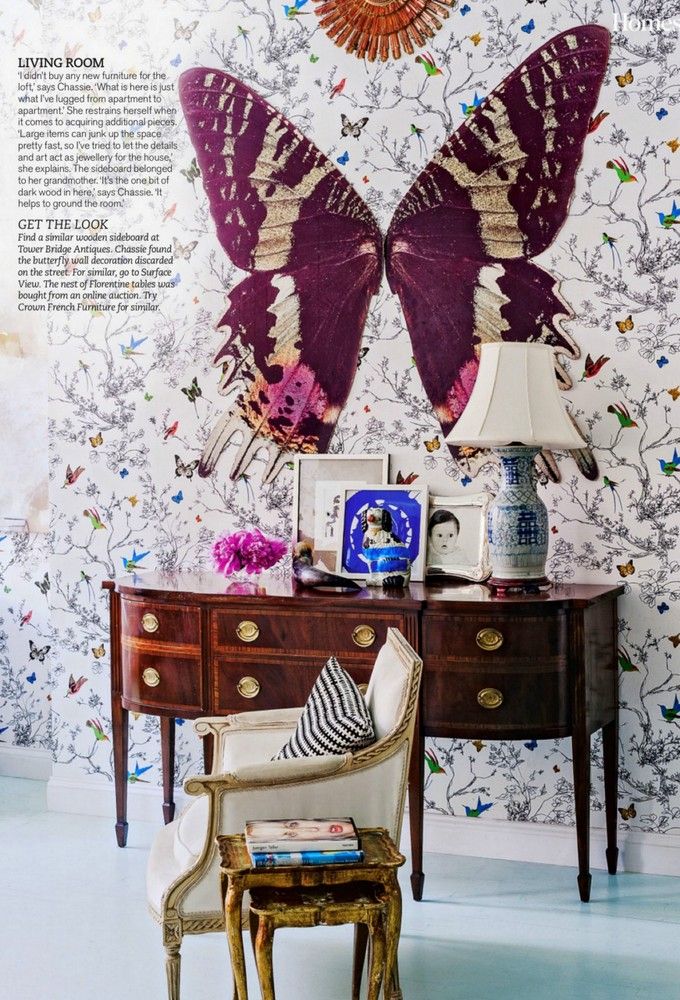 Schumacher's Birds And Butterflies Wallpaper, Found - Butterflies Wallpaper Living Rooms , HD Wallpaper & Backgrounds