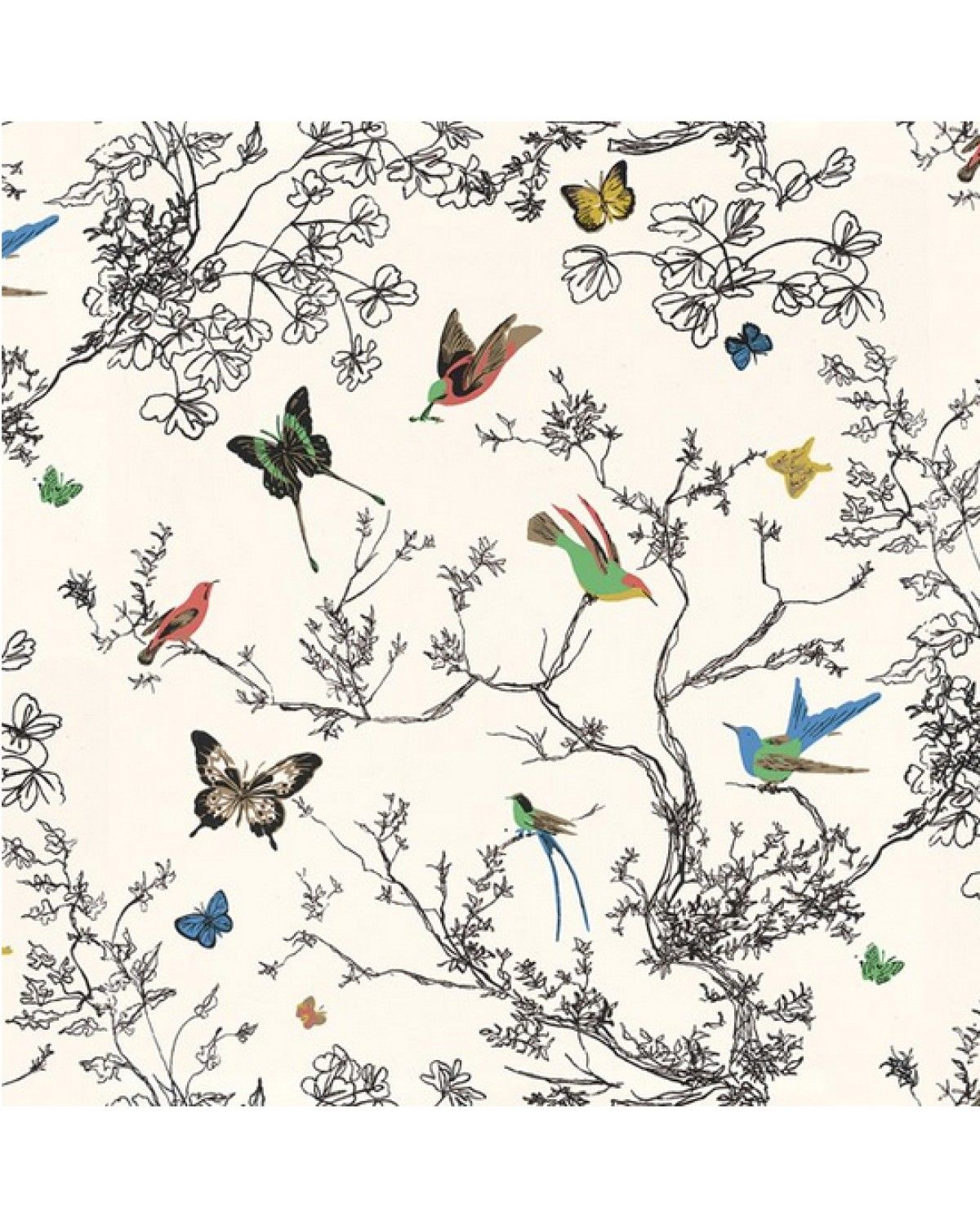 Birds And Butterflies Wallpaper - Schumacher Birds And Butterflies , HD Wallpaper & Backgrounds