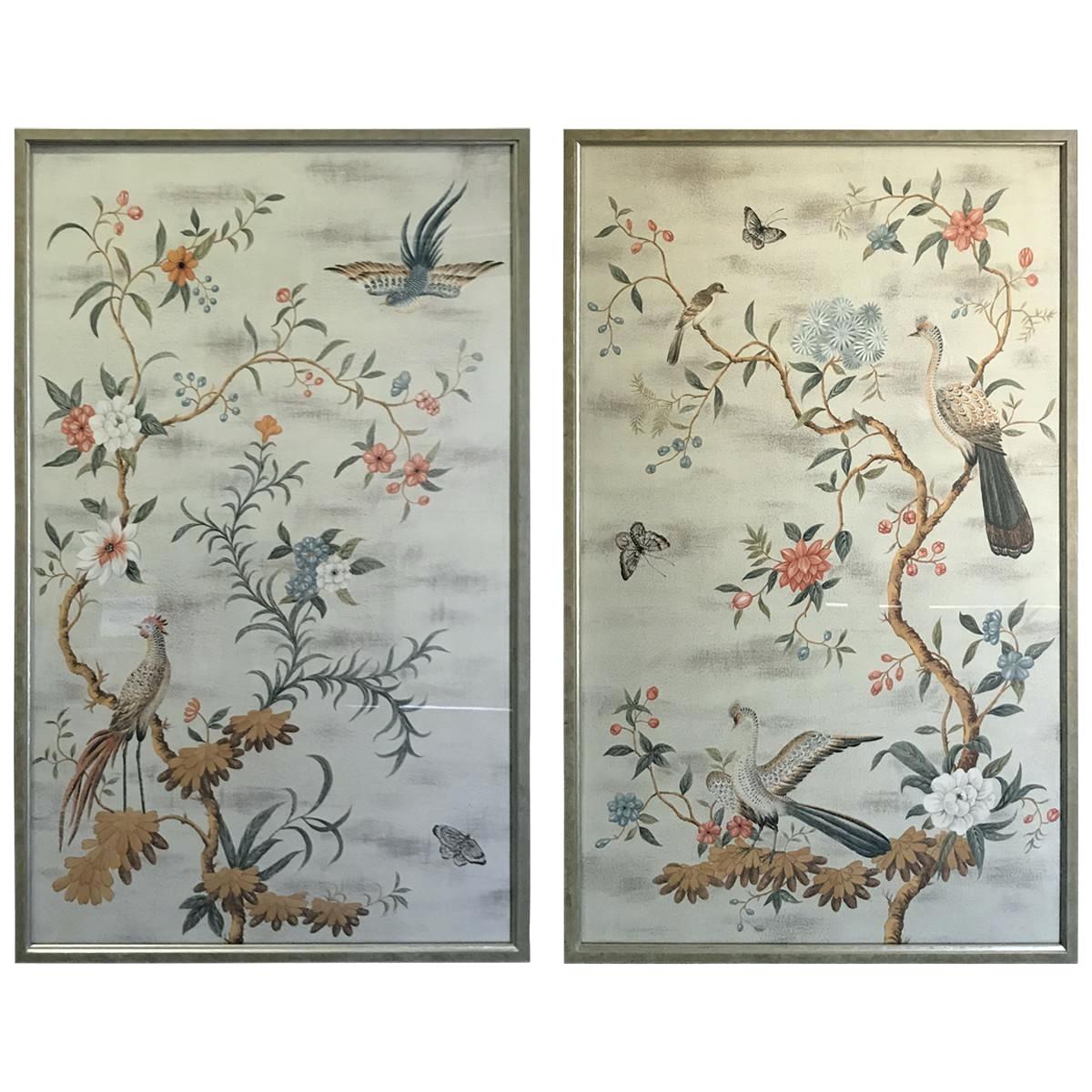 Artwork - Chinoiserie Wallpaper Panel Mural , HD Wallpaper & Backgrounds