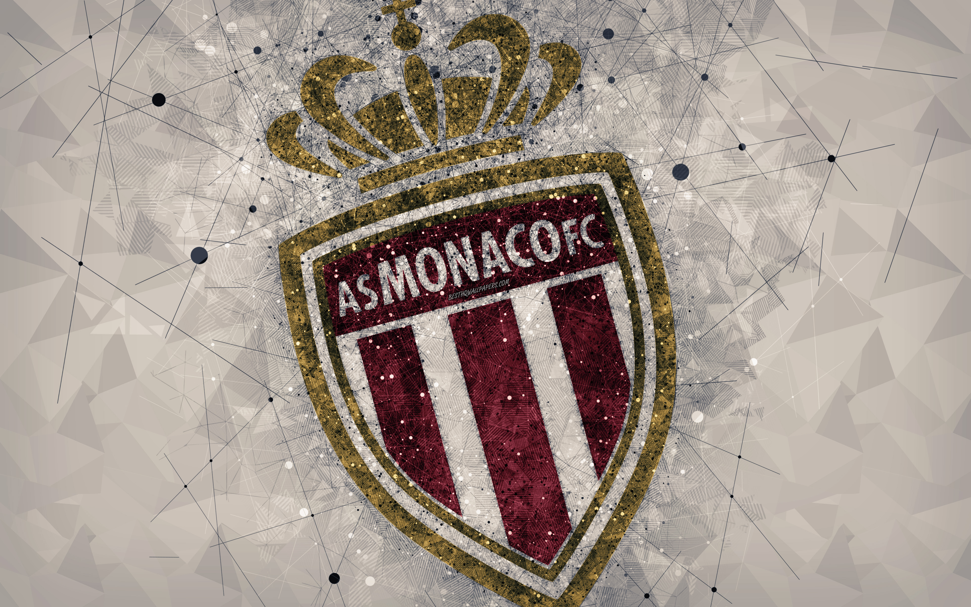 As Monaco Fc, 4k, Geometric Art, French Football Club, - Monaco Fc , HD Wallpaper & Backgrounds