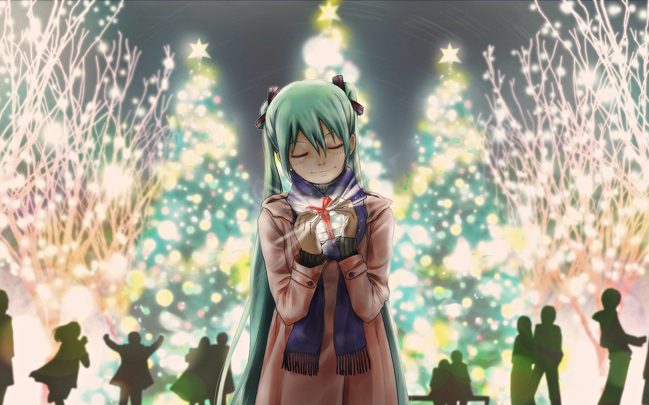 Wallpaper Anime, Vocaloid, Miku, New Year, Holiday, - New Year Anime , HD Wallpaper & Backgrounds