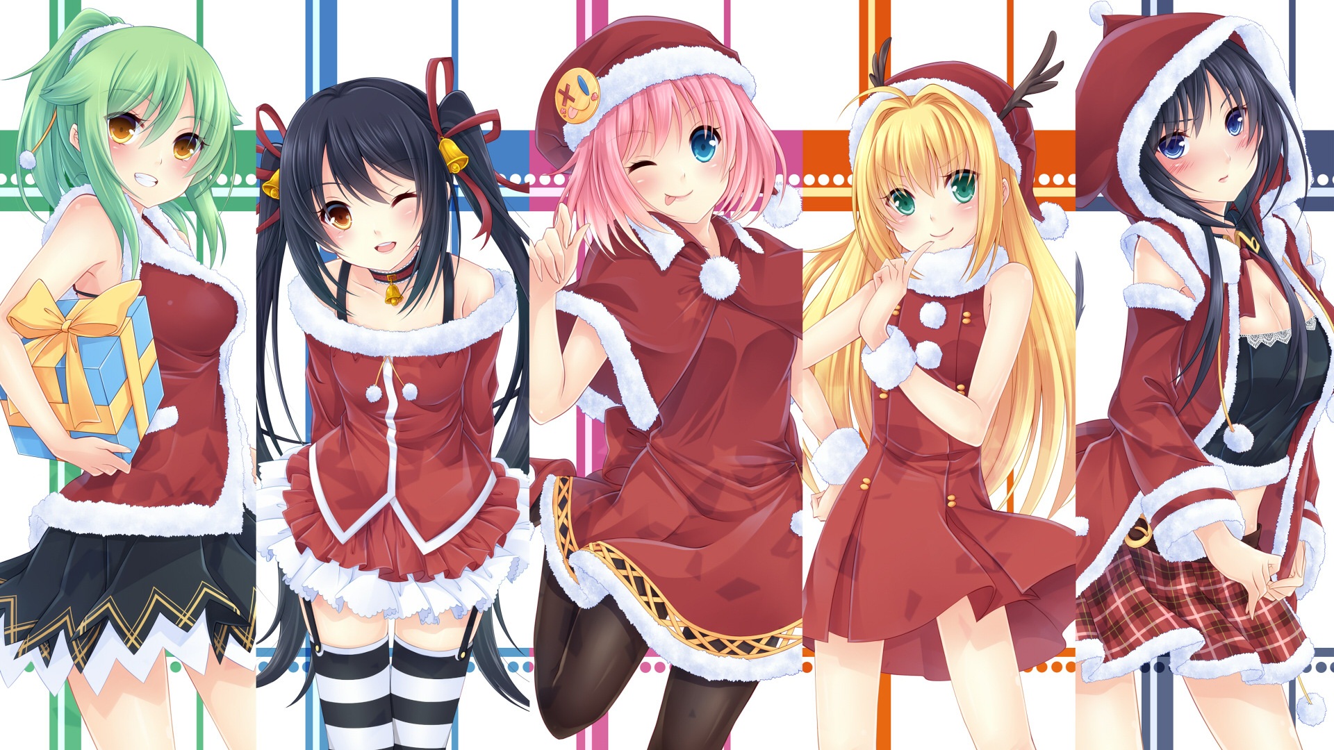 Cute Anime Girl Christmas , HD Wallpaper & Backgrounds