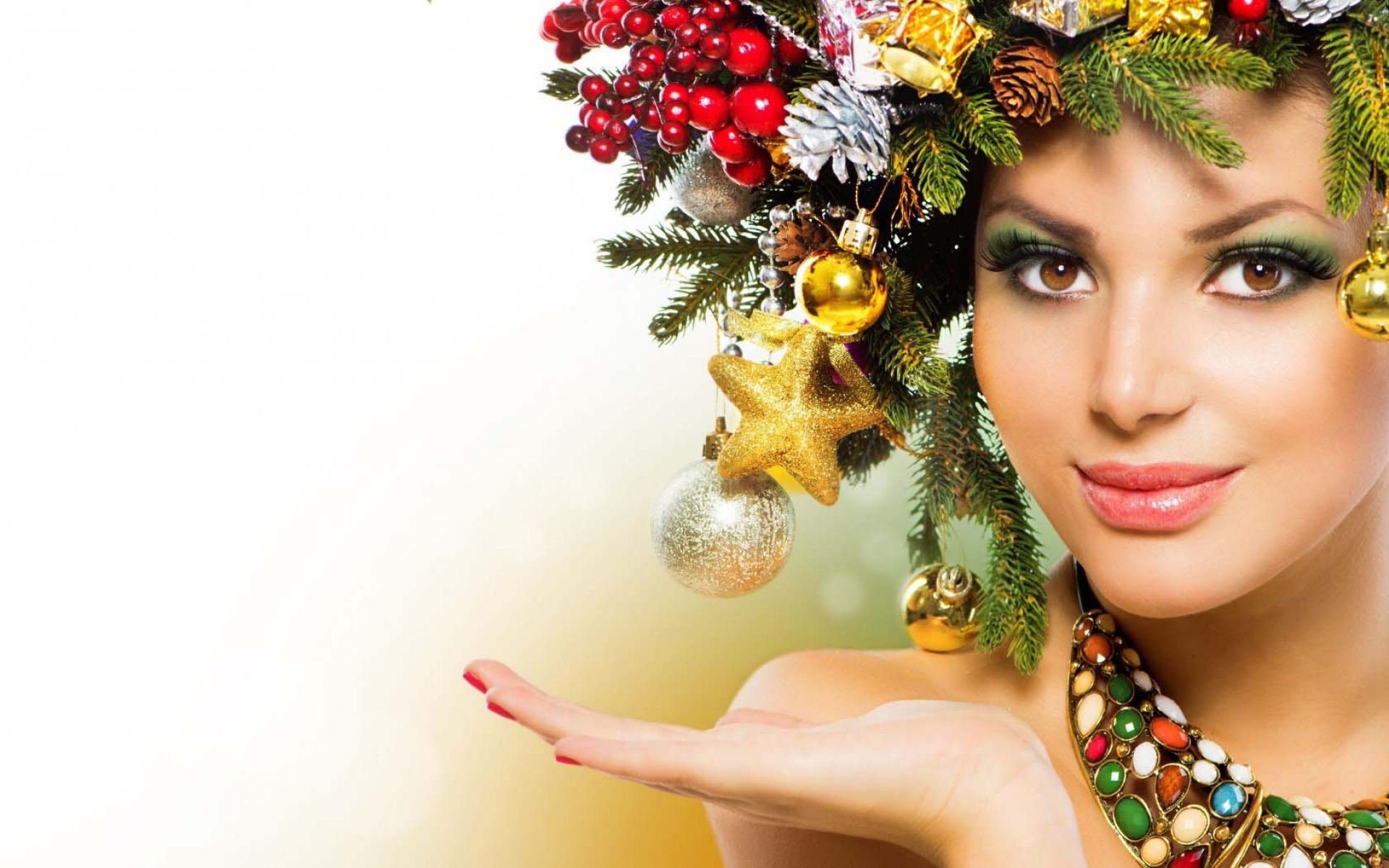 Sexy Christmas Girl - Christmas Woman Beauty Spa , HD Wallpaper & Backgrounds
