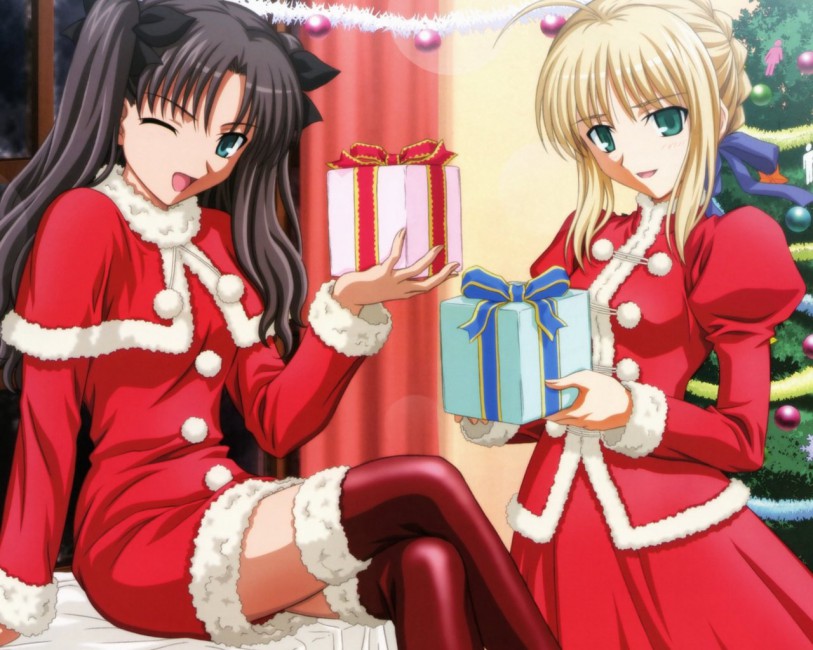 New Year Christmas Anime Gifts Girls - Christmas Anime , HD Wallpaper & Backgrounds