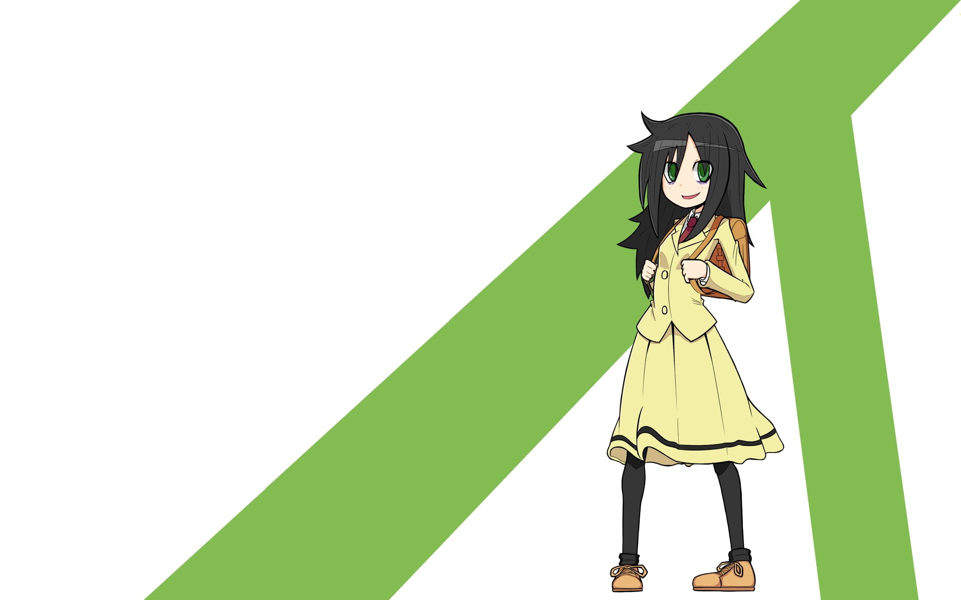 Anime, Watamote, Minimalist, Tomoko Kuroki - Cartoon , HD Wallpaper & Backgrounds