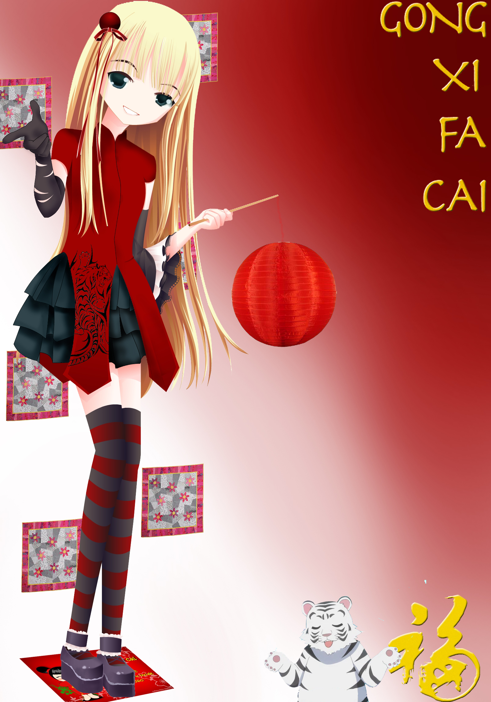 Anime Girl Chinese New Year - Chinese New Year Anime , HD Wallpaper & Backgrounds