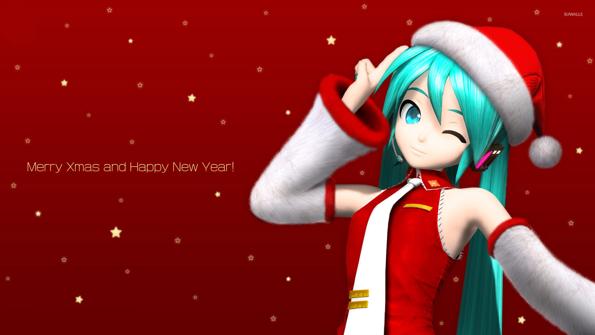 Download Anime Christmas Wallpa Wtg30115454 - Miku Christmas , HD Wallpaper & Backgrounds