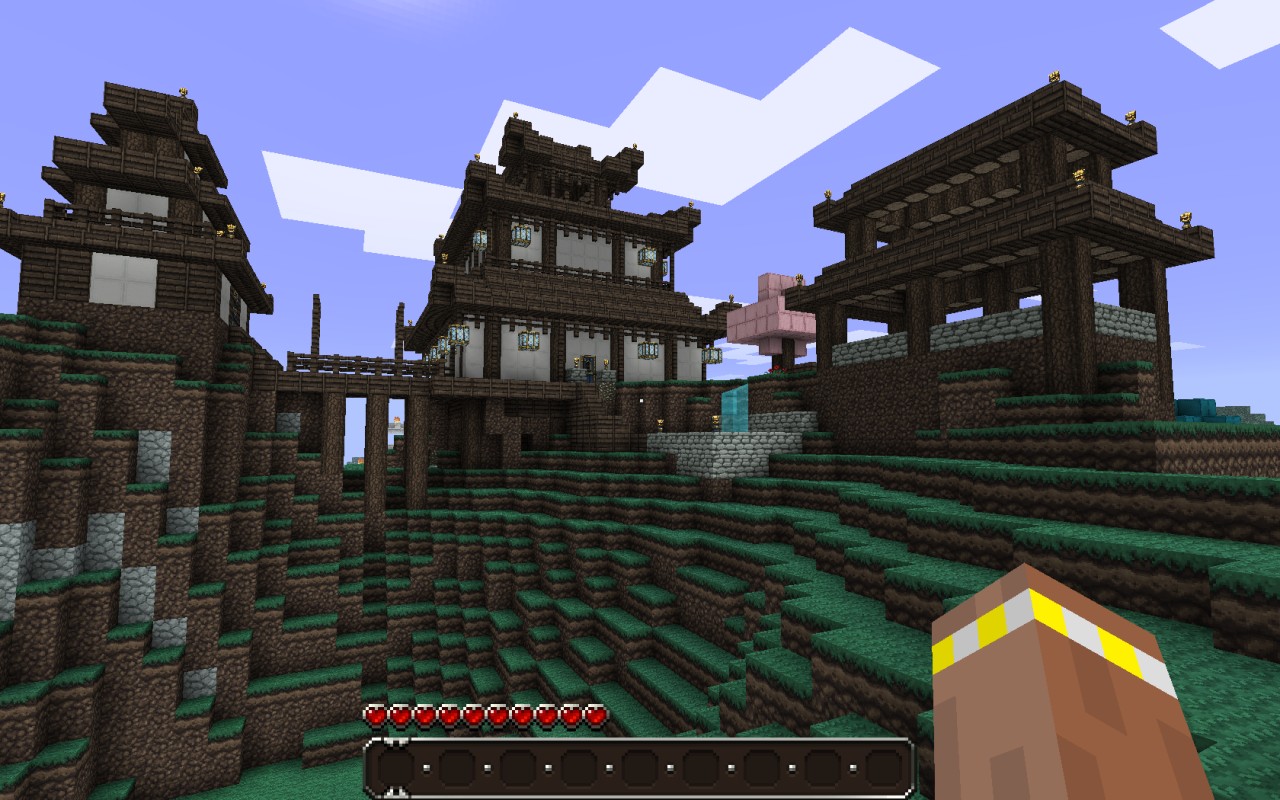 Moutain With A Dojo - Old Japanese House Minecraft , HD Wallpaper & Backgrounds