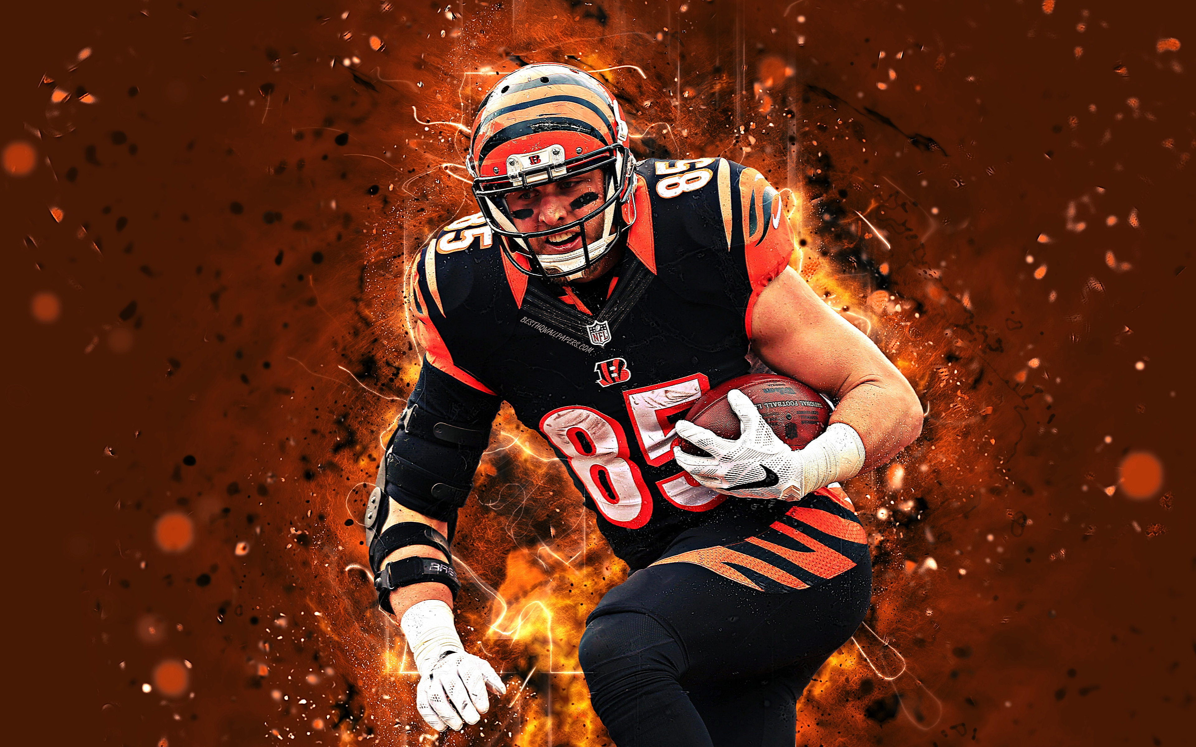 4k, Tyler Eifert, Abstract Art, Tight End, Nfl, Cincinnati - Cincinnati Bengals Best Player , HD Wallpaper & Backgrounds