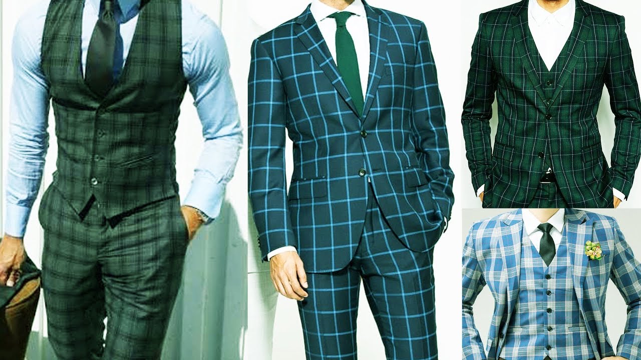blue check pant coat