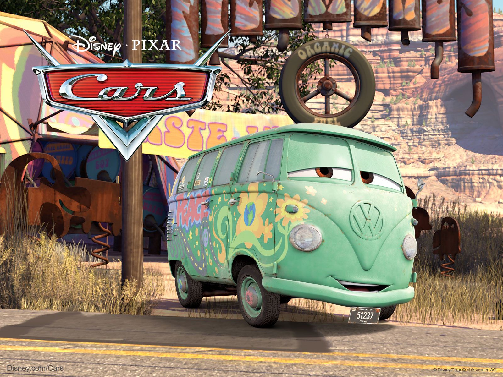 Fillmore Disney - Animated Vw Bus From Cars , HD Wallpaper & Backgrounds