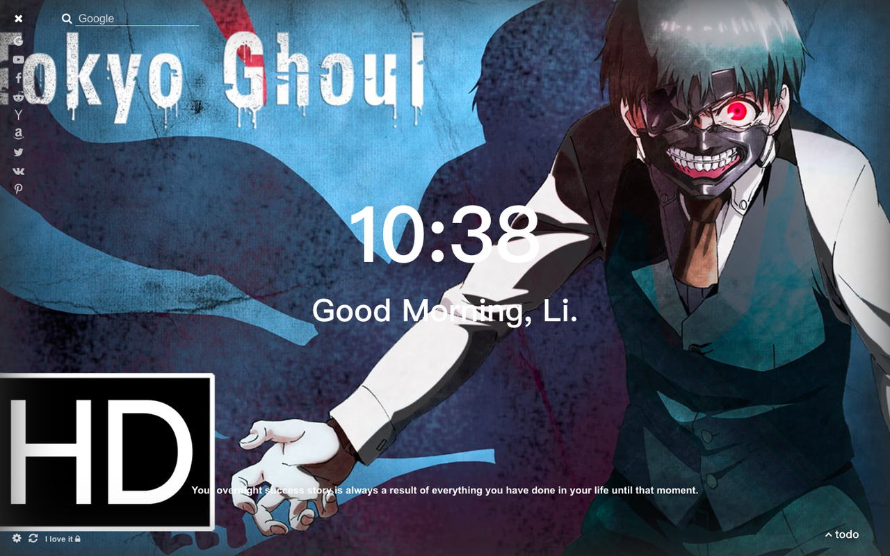 Tokyo Ghoul Wallpaper New Tab Themeby Li - Imagenes De Tokyo Ghoul , HD Wallpaper & Backgrounds