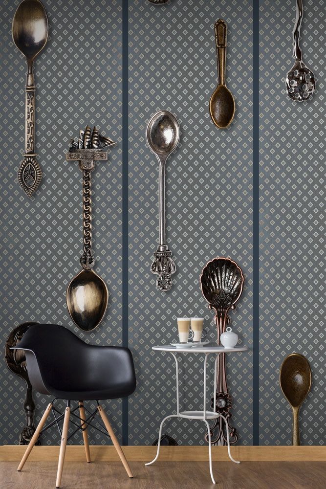 Stylish Wallpaper Roll With Antique Spoons - Windsor Chair , HD Wallpaper & Backgrounds