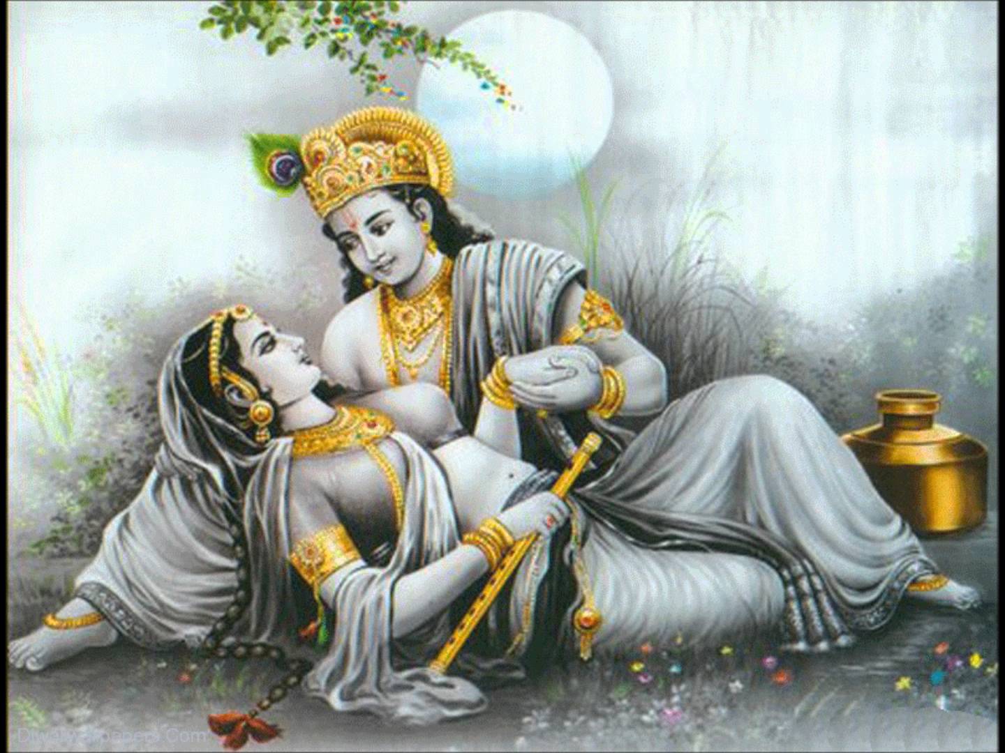 Romantic Radha Krishna Wallpaper Hd - Sree Krishna And Radha , HD Wallpaper & Backgrounds