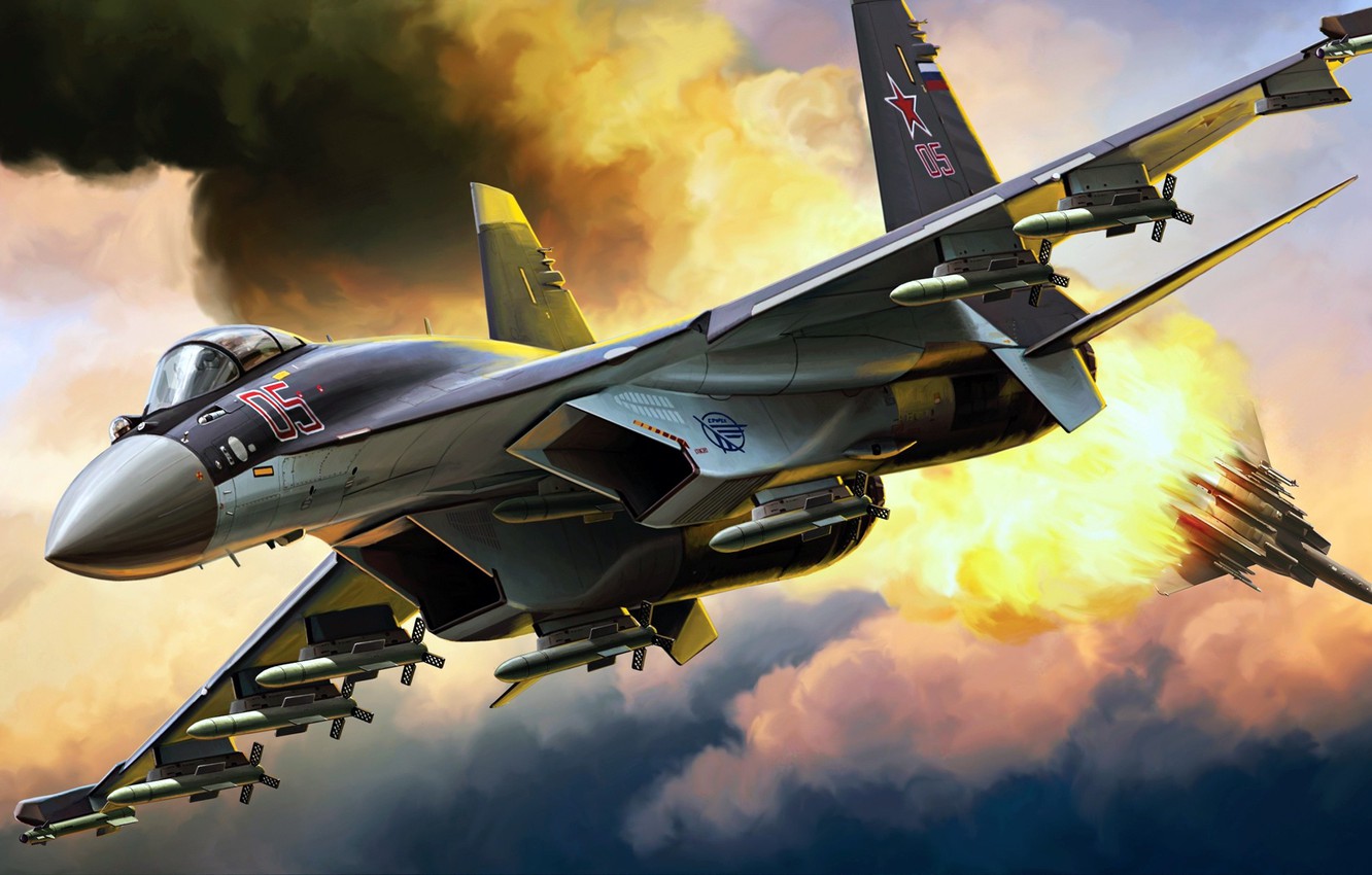 Photo Wallpaper Su 35, Dogfight, Sukhoi, Flanker Е - Kitty Hawk Su 35 E 1 48 , HD Wallpaper & Backgrounds