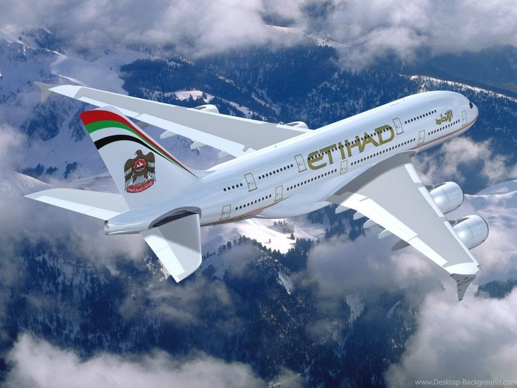 Download Wallpapers Airbus A380 Airline Of Etihad Airways - Etihad Airways , HD Wallpaper & Backgrounds