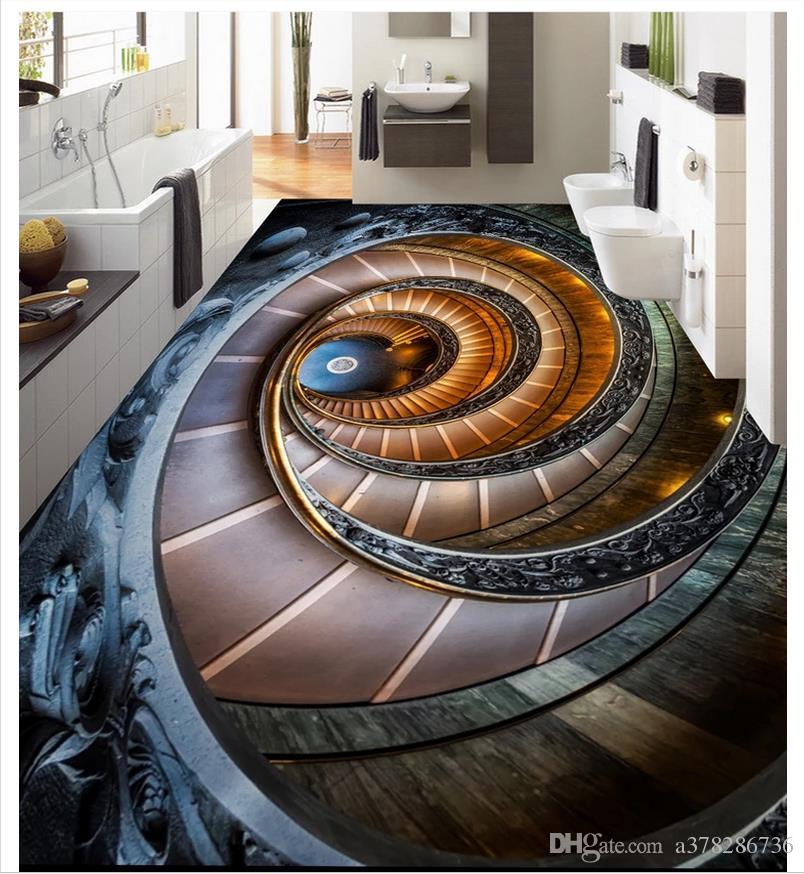 Customized 3d Wallpaper Floor Painting Wall Paper Waterproof - Creativity In Tile , HD Wallpaper & Backgrounds
