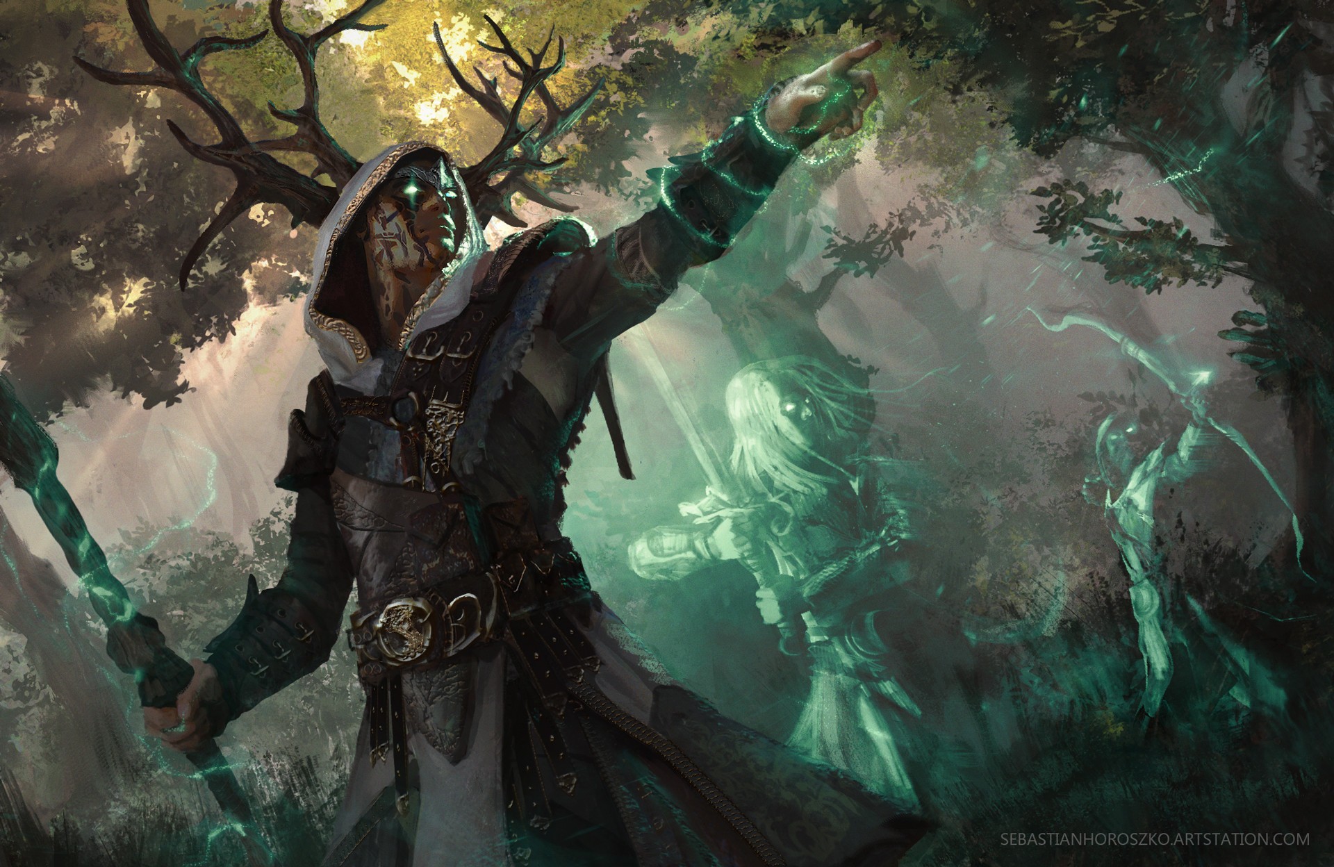 Wallpaper Sorcerer, Knight, Hunter, Heroes, Hoodie, - Forest Defender , HD Wallpaper & Backgrounds
