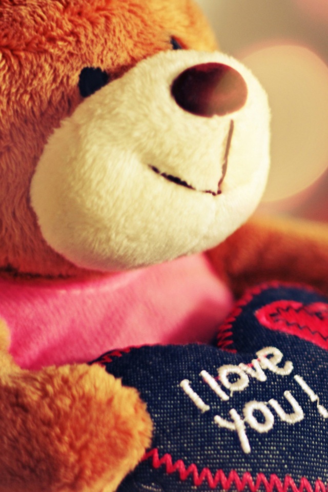 I Love You Teddy Bear Mobile Wallpaper - Love U Teddy Bear , HD Wallpaper & Backgrounds