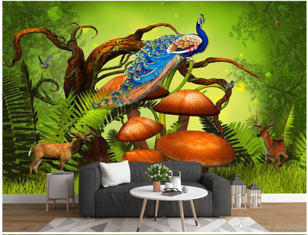 3d Room Wallpaper Cloth Custom Photo Mysterious Primeval - Art Fantasy Forest Mushrooms , HD Wallpaper & Backgrounds