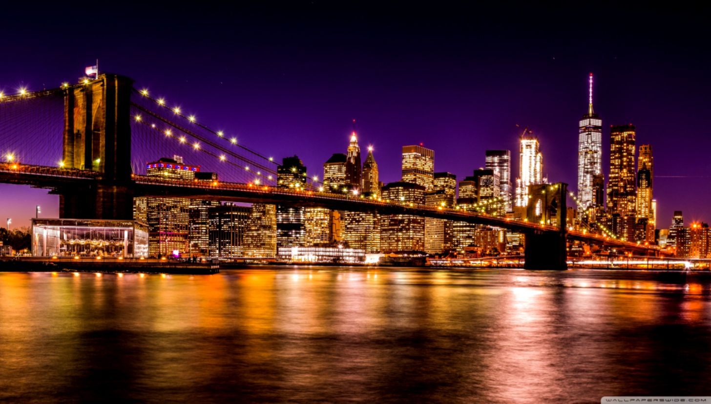 Brooklyn Bridge At Night ❤ 4k Hd Desktop Wallpaper - Brooklyn Bridge At Night , HD Wallpaper & Backgrounds