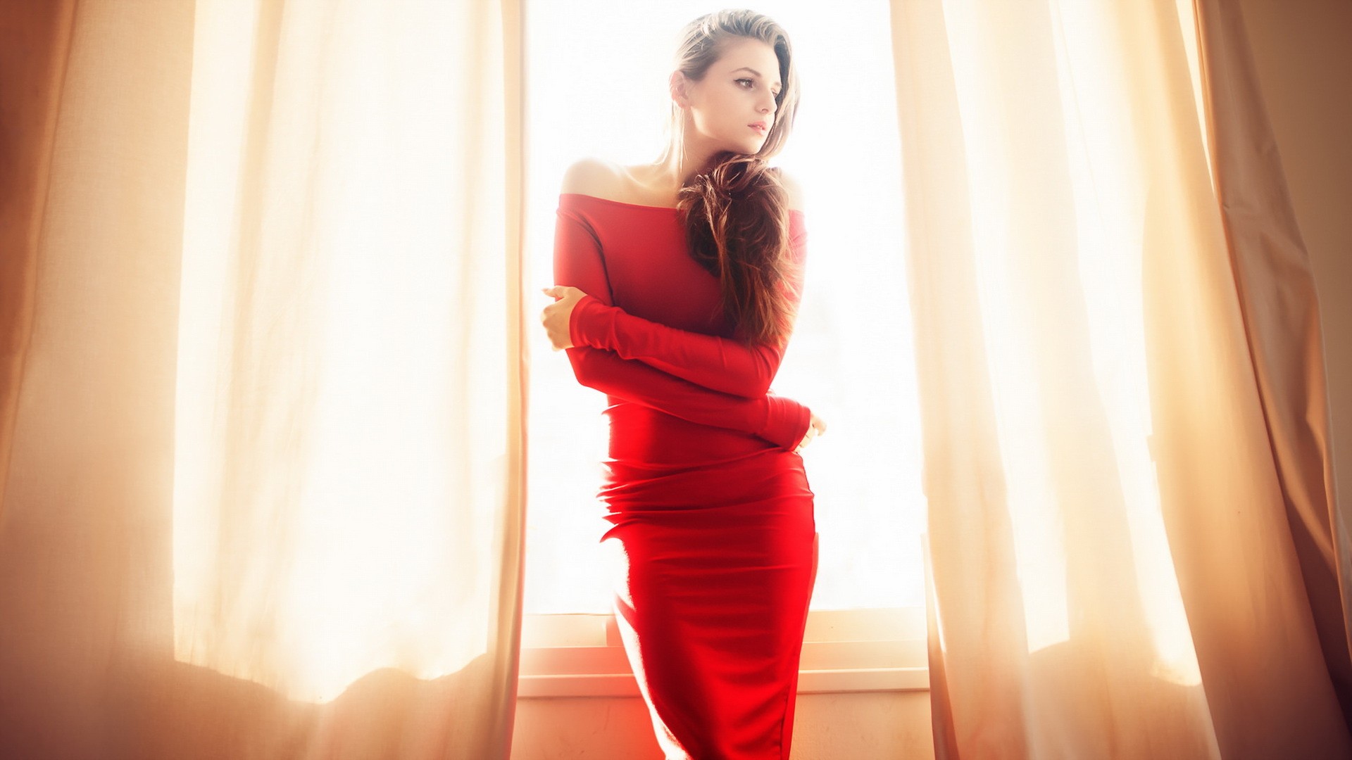 #red Dress, #zoya Grinberg, Wallpaper - Красивых Девушек Портрет , HD Wallpaper & Backgrounds