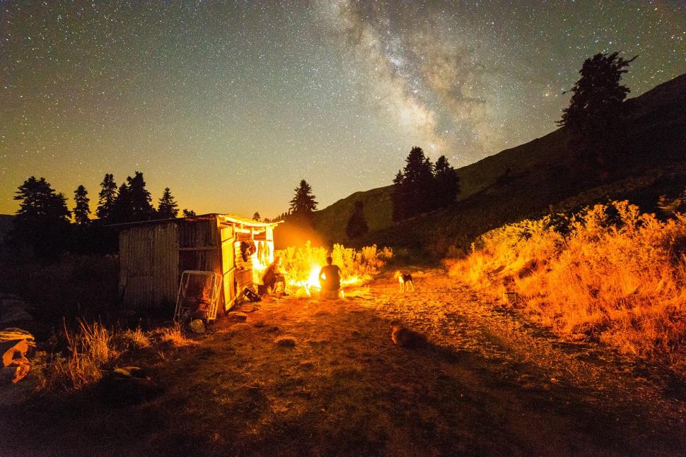 Night, Campfire, Nature, Stars Wallpaper - Milky Way Karditsa , HD Wallpaper & Backgrounds