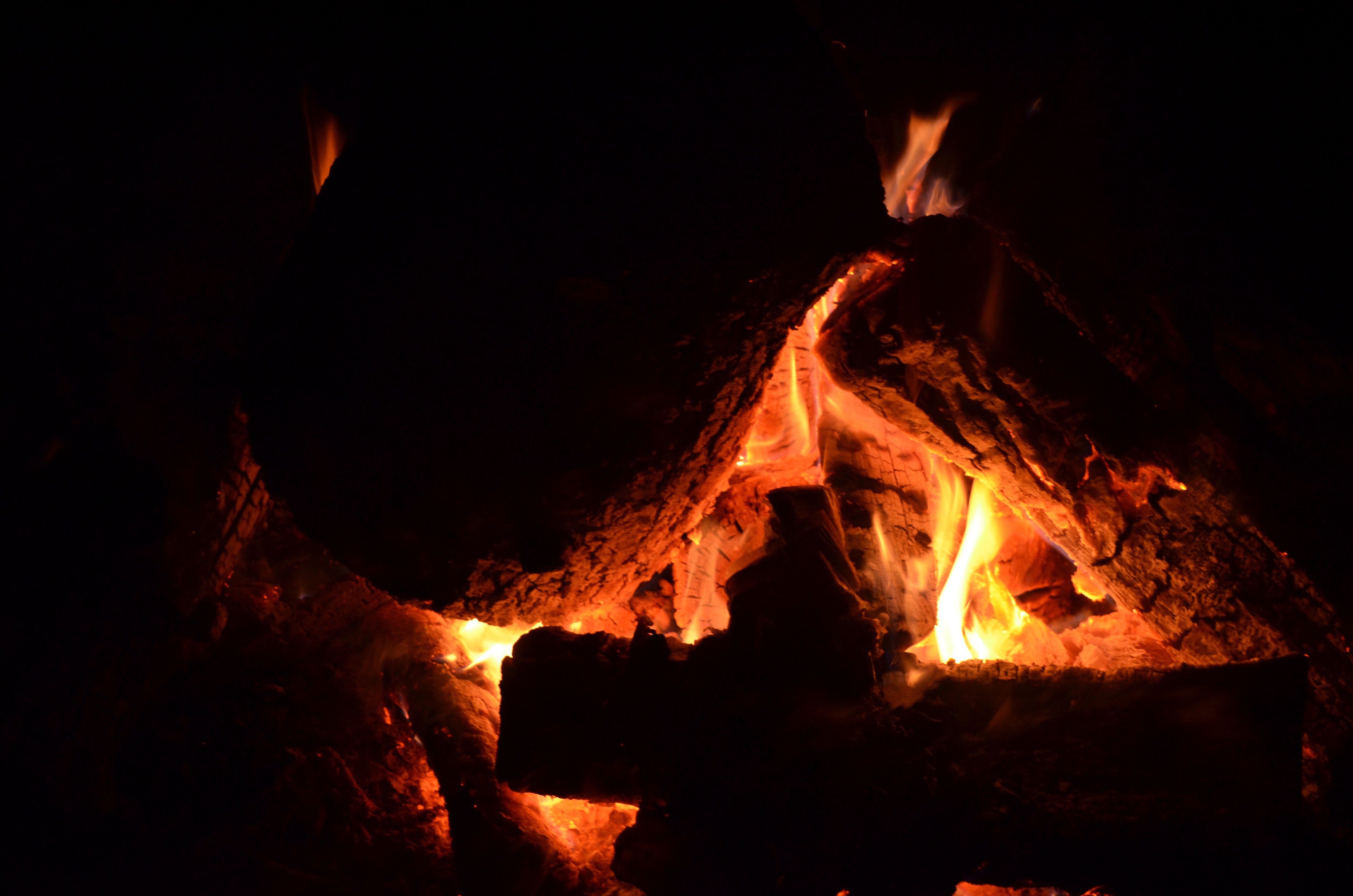 Campfire Fire Orange Wood Wallpaper And Background - Fire , HD Wallpaper & Backgrounds