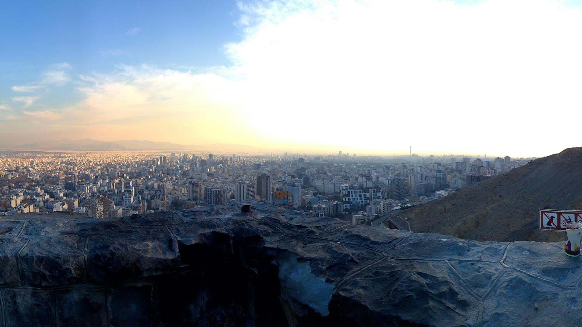 City, Tehran, Iran, Sky, Blue, Mountain, Cloud, Building, - Aerial Photography , HD Wallpaper & Backgrounds