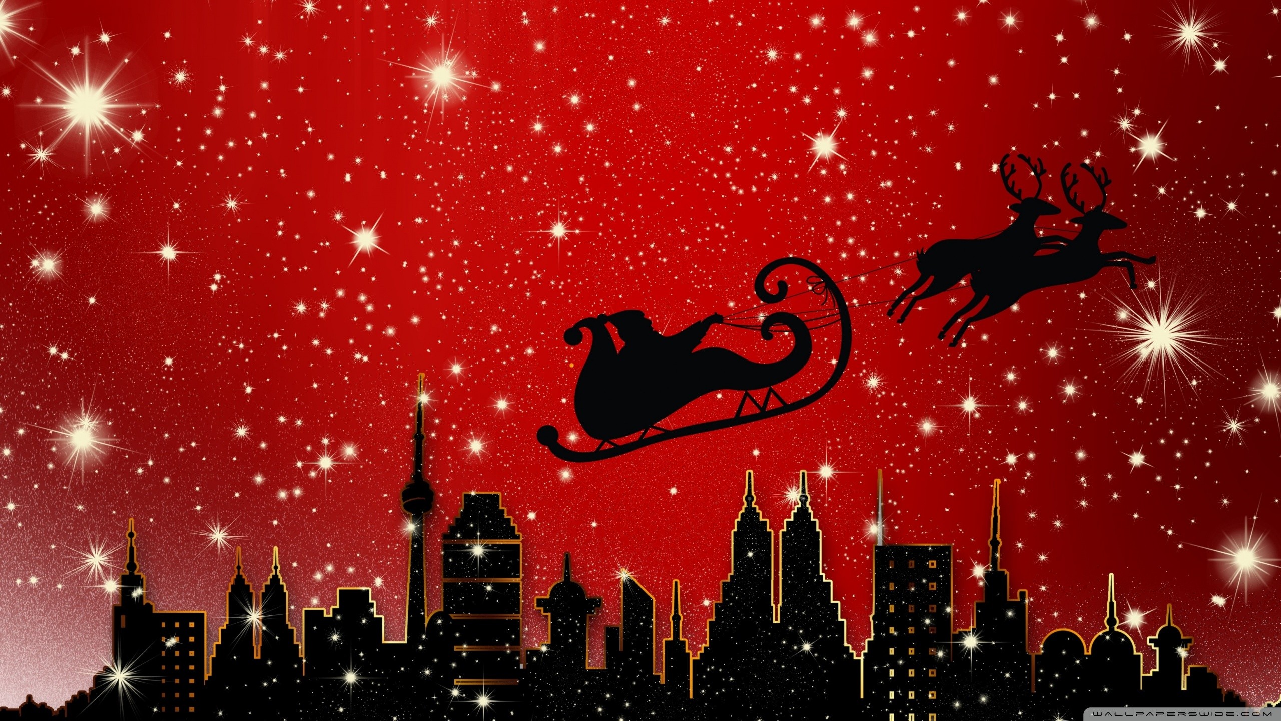 High Definition Christmas Wallpaper Featuring Santa - Santa Claus , HD Wallpaper & Backgrounds