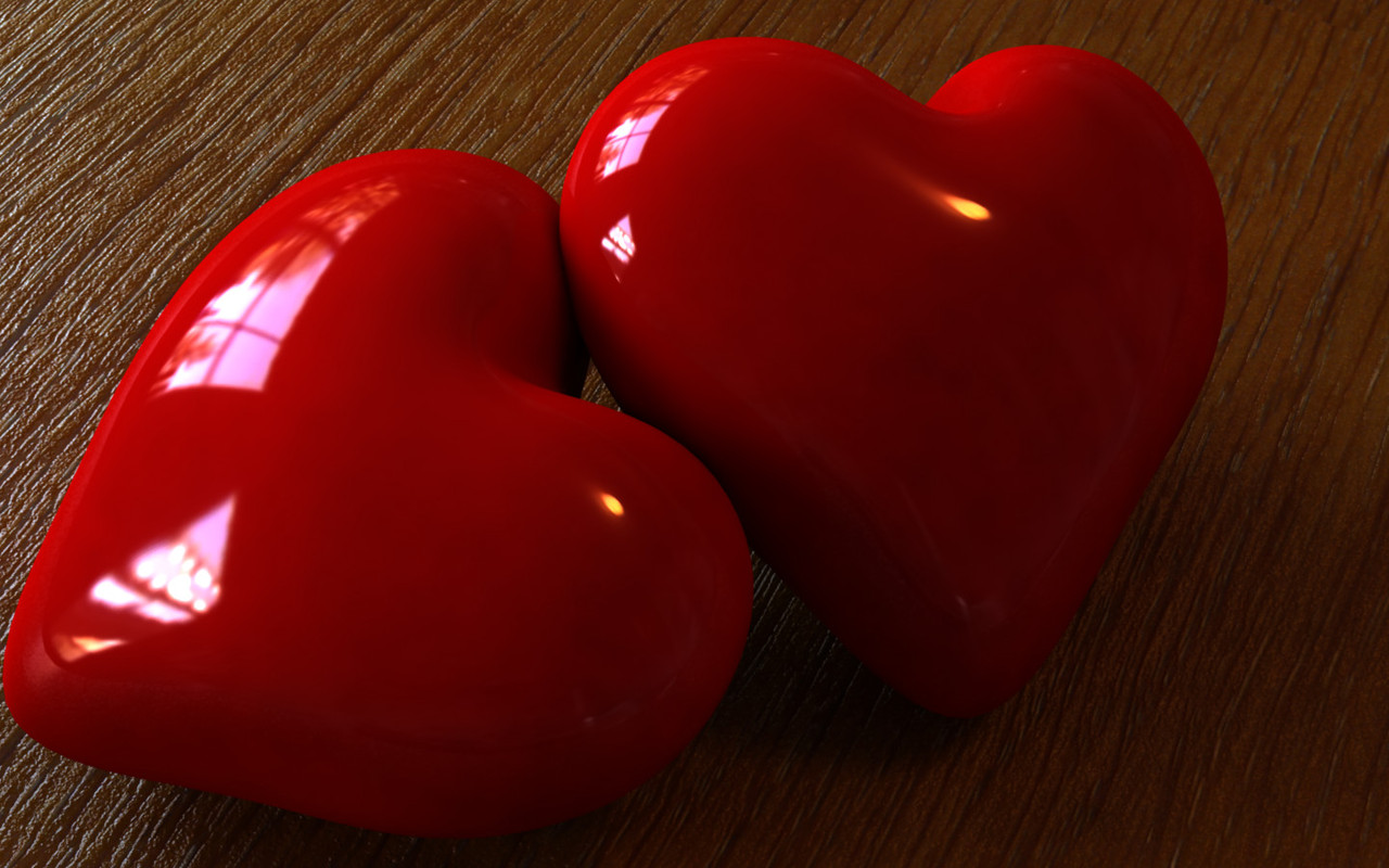 Valentine Love Red Heart Wallpapers - 3d Images Of Love Hearts , HD Wallpaper & Backgrounds