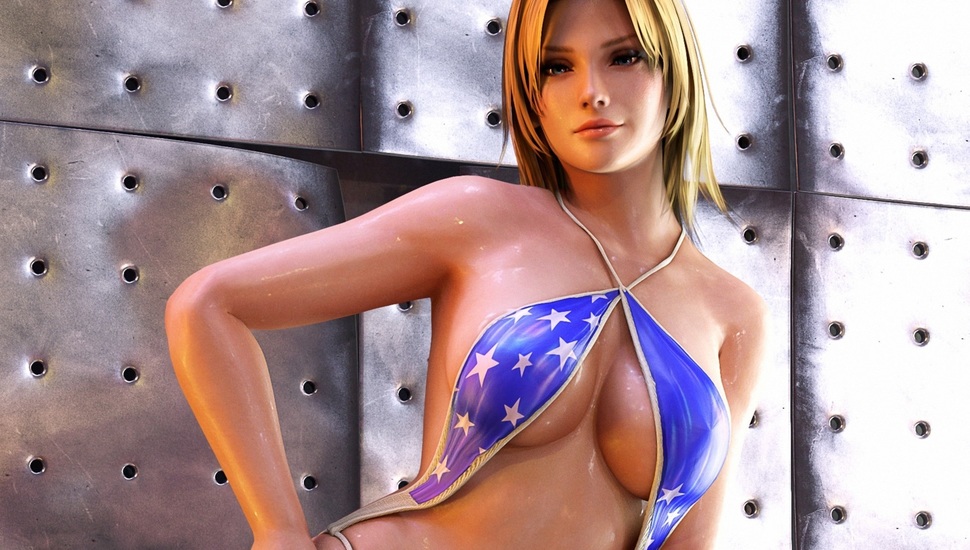 Chest, Tina Armstrong, Swimsuit, Flag, Girl, Dead Or - Dead Or Alive 5 Tina , HD Wallpaper & Backgrounds