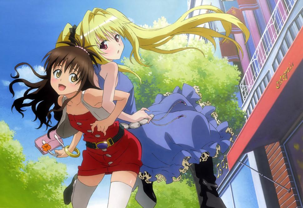 Golden Darkness To Love-ru Anime Girls Yuuki Mikan - Love Ru Mikan Yami , HD Wallpaper & Backgrounds