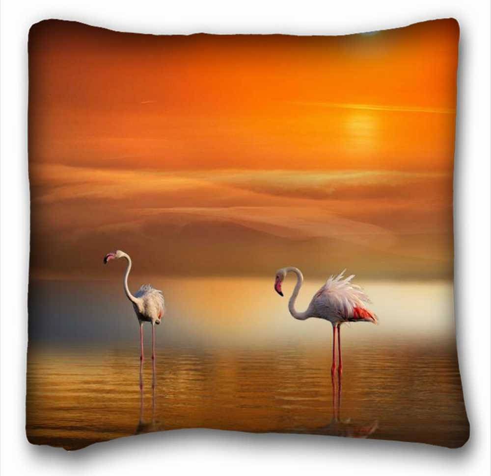 Custom Characteristic Soft Pillow Case Cover 26 26 Flamingo