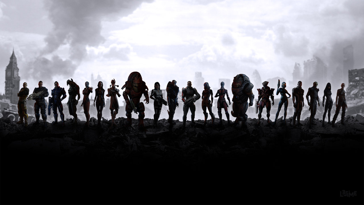 Mass Effect Wallpaper Hd Wallpapers - Mass Effect Full Team , HD Wallpaper & Backgrounds