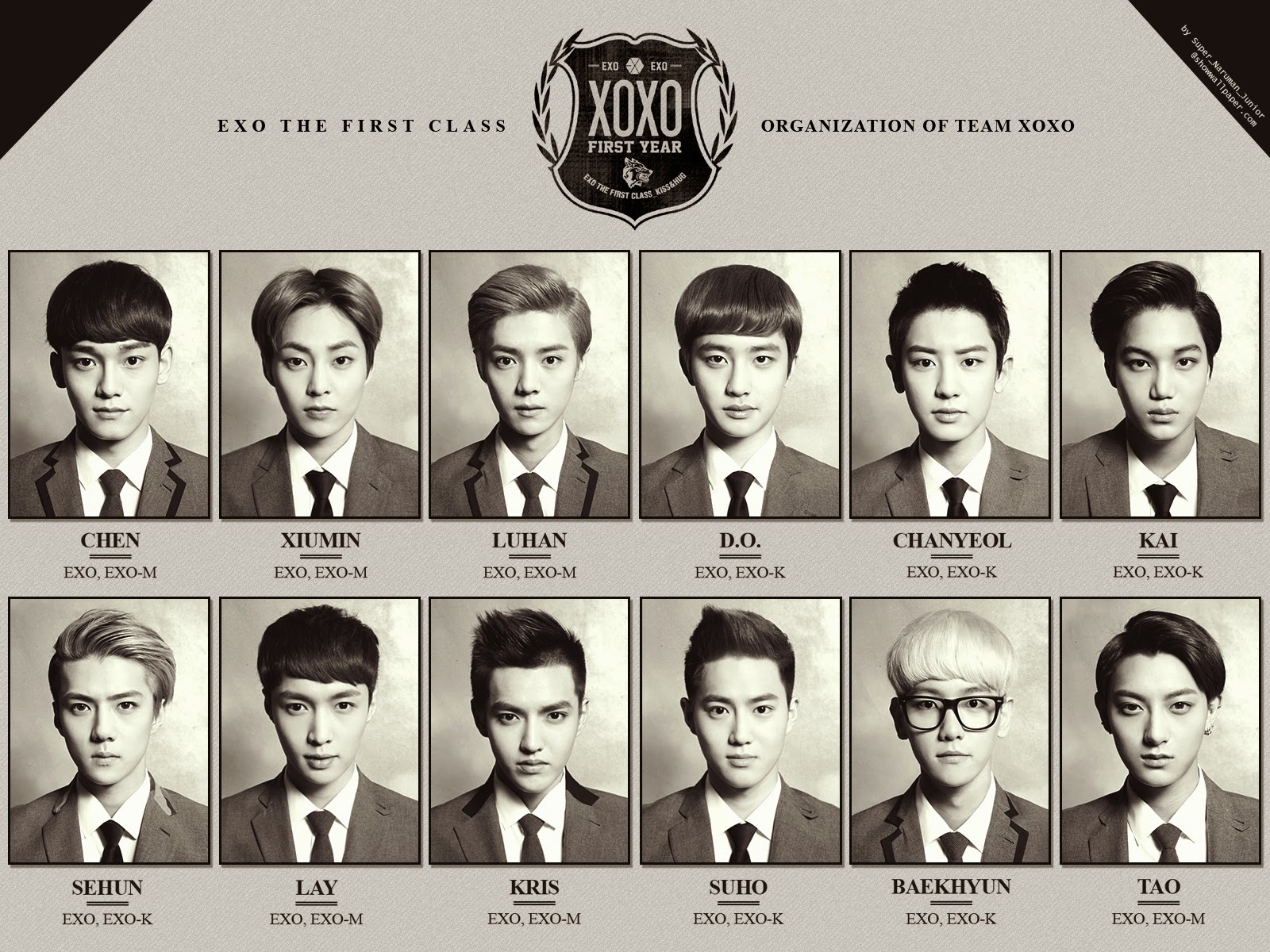 Exo Xoxo Black White Hd Wallpaper - Exo Xoxo , HD Wallpaper & Backgrounds