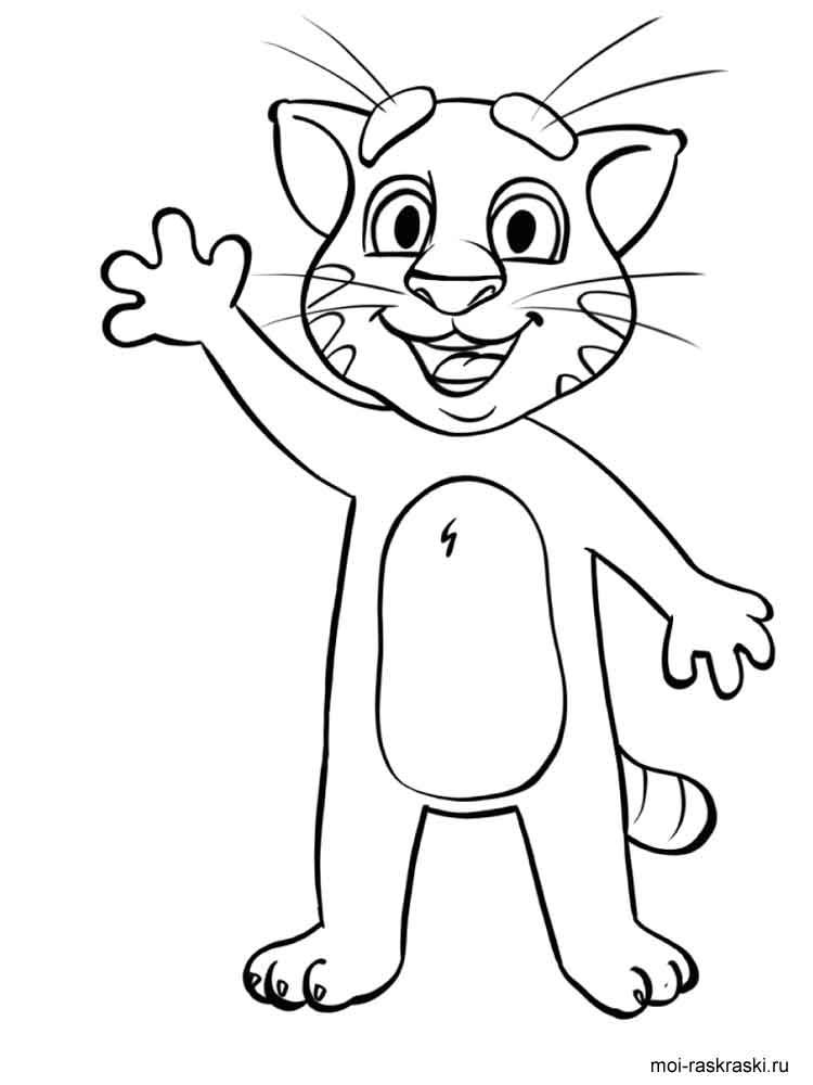Image Result For Talking Tom And Angela Coloring Pages - Gato Tom Para Colorear , HD Wallpaper & Backgrounds
