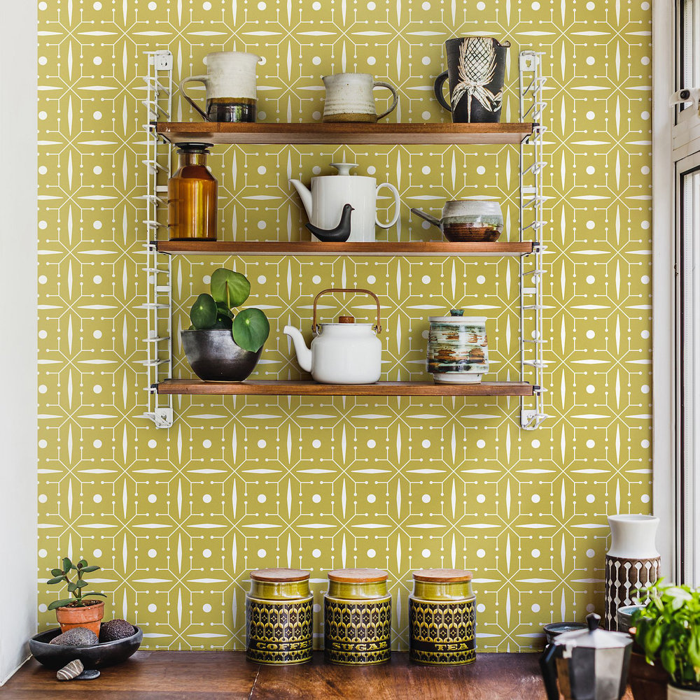 Layla Faye Domino Olive Wallpaper Extra Image - Shelf , HD Wallpaper & Backgrounds